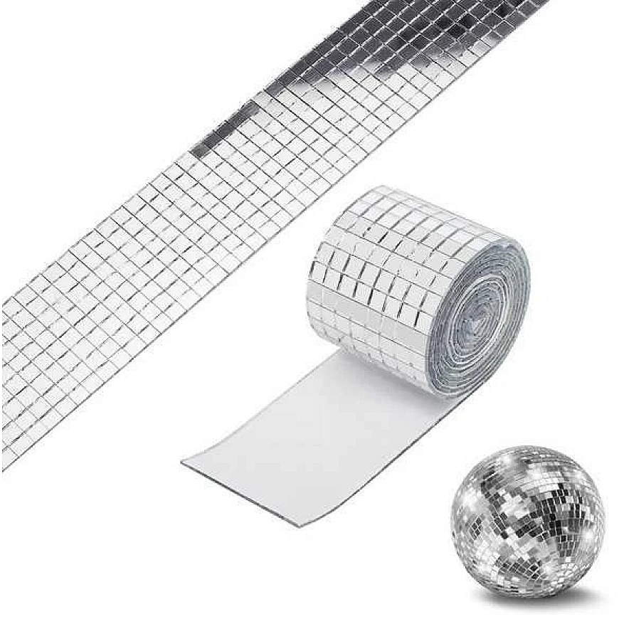 OEM Silver Glass Mosaic - Roll 100x4cm 1mm - 3D Adhesive Mosaic Sticker