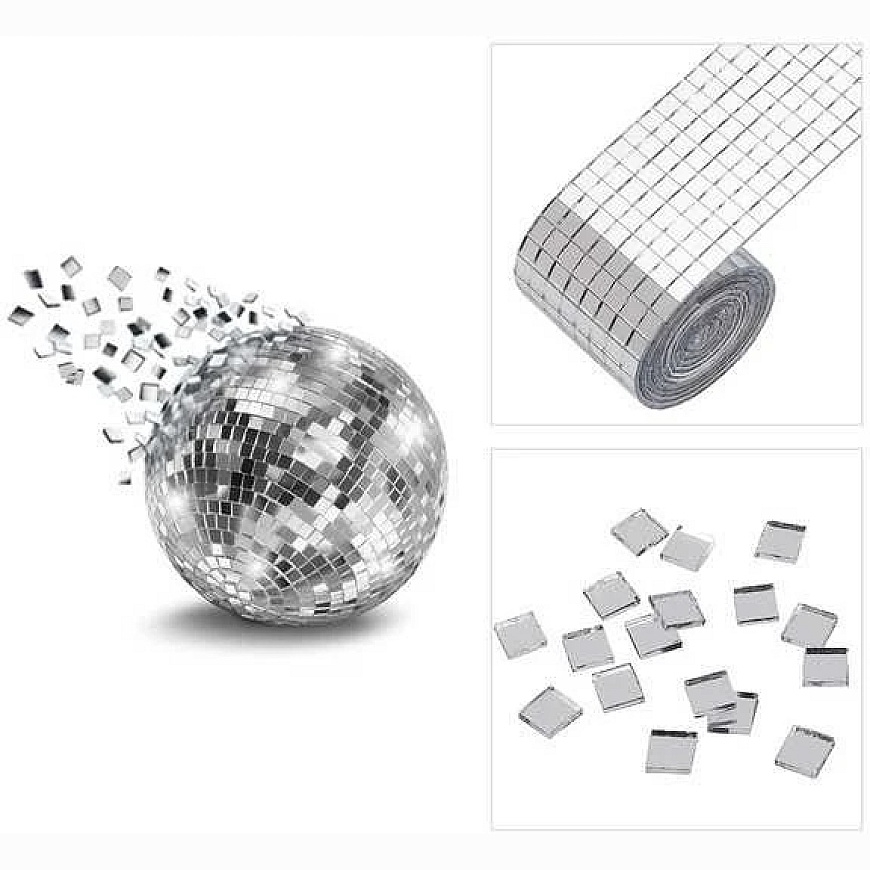 OEM Hõbe Klaasmosaiik - Rull 100x4cm 1mm - 3D Kleepuv Mosaiikkleebis – 2