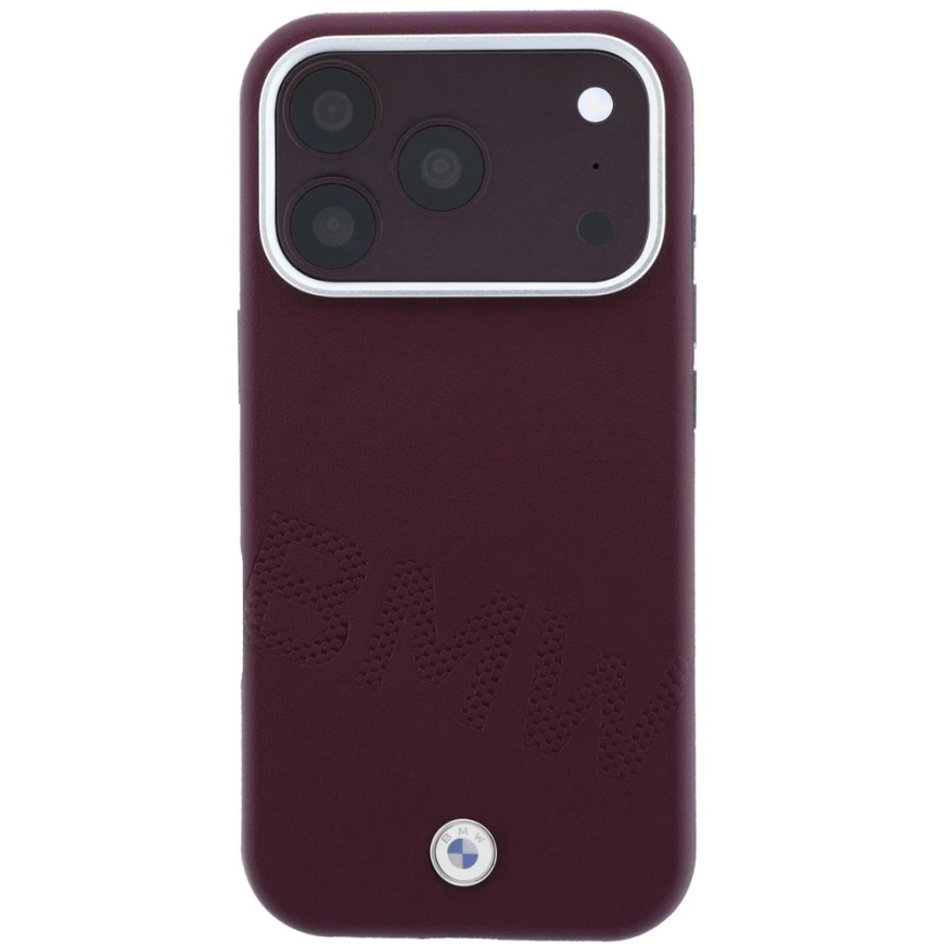 BMW выпуклый логотип MagSafe чехол для iPhone 17 Pro Max / 18 Pro Max - бордового цвета – 3