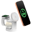 SODI 3-in-1 bezvadu lādētājs ar nakts gaismu 25W W108A - Balts SODI 3-in-1 bezvadu lādētājs ar nakts gaismu 25W W108A - Balts