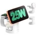 SODI 3-in-1 bezvadu lādētājs ar nakts gaismu 25W W108A - Balts SODI 3-in-1 bezvadu lādētājs ar nakts gaismu 25W W108A - Balts
