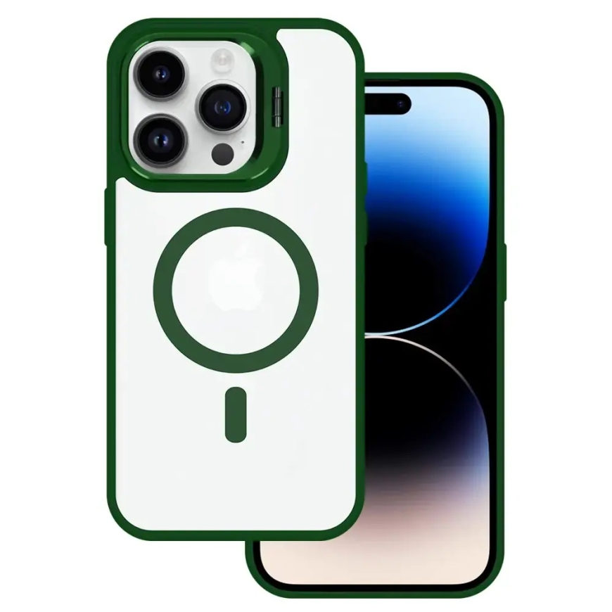 Tel Protect Kickstand -puhelinranneke, jossa on teline ja MagSafe-tuki iPhone 11 Pro Max:lle, vihreä – 2