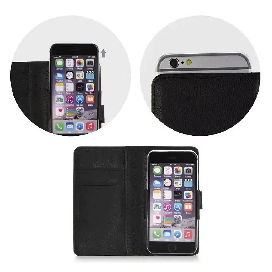 Yhteensopiva kirjakotelo 4,8" - 5,3" musta/black – 3