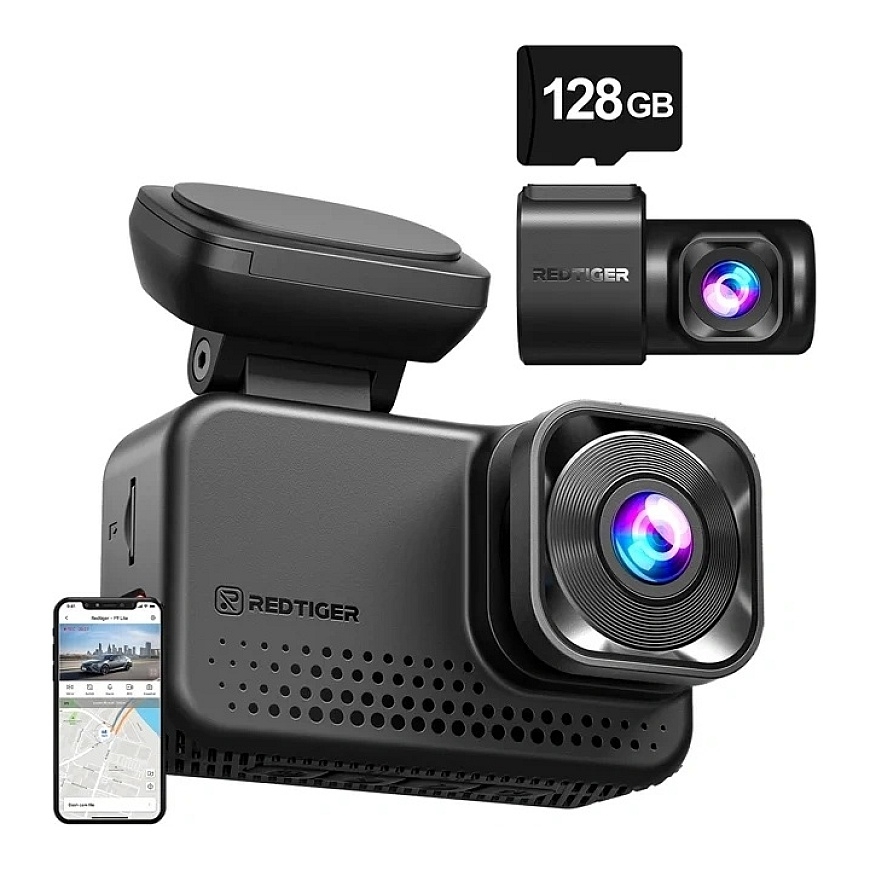REDTIGER VC70 Wi-Fi 4K + 2.5K 128GB automobilių kamera