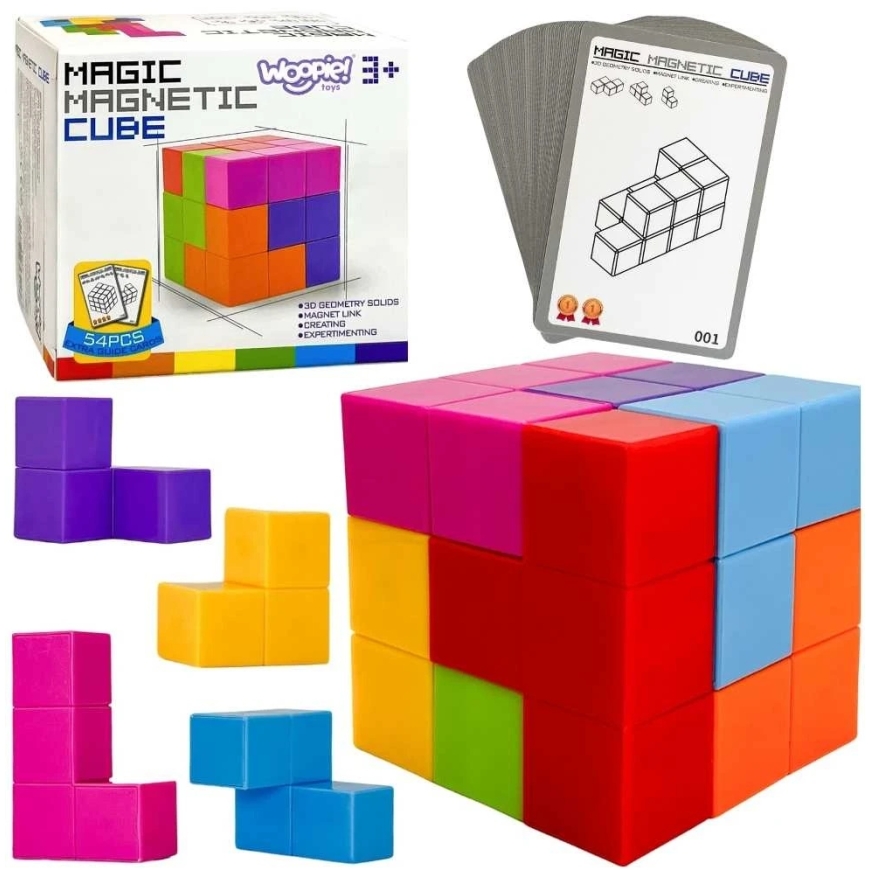 WOOPIE 3D Magnetic Tetris Cubes with Cards