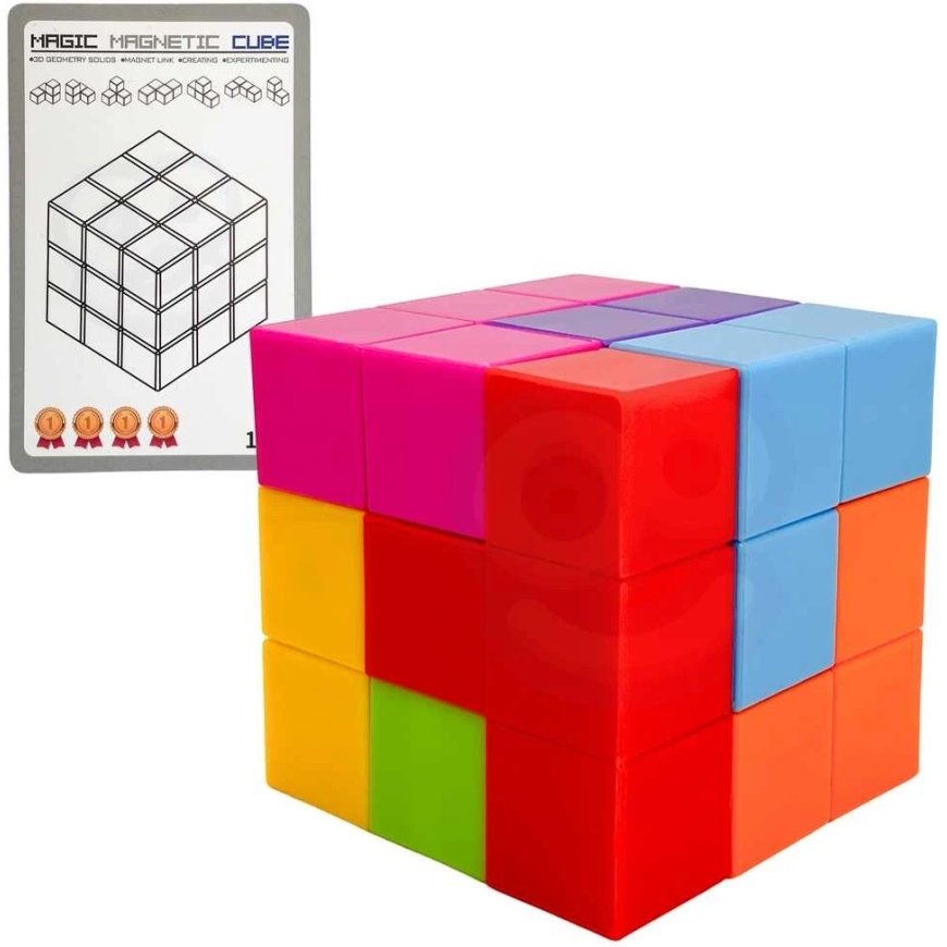 WOOPIE 3D Magnetiniai Tetris Kubai su Kortelėmis – 3