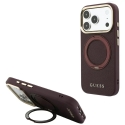 Guess Ring Stand 360 Grained Classic Logo MagSafe -kuori iPhone 18 Pro / 17 Pro burgundinvärinen Guess Ring Stand 360 Grained Classic Logo MagSafe -kuori iPhone 18 Pro / 17 Pro burgundinvärinen