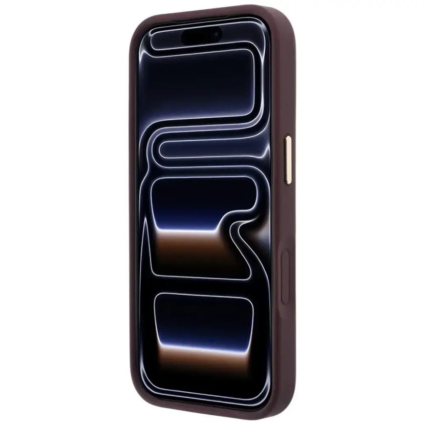 Guess Ring Stand 360 Grained Classic Logo MagSafe dėklas iPhone 18 Pro / 17 Pro bordo spalvos – 5