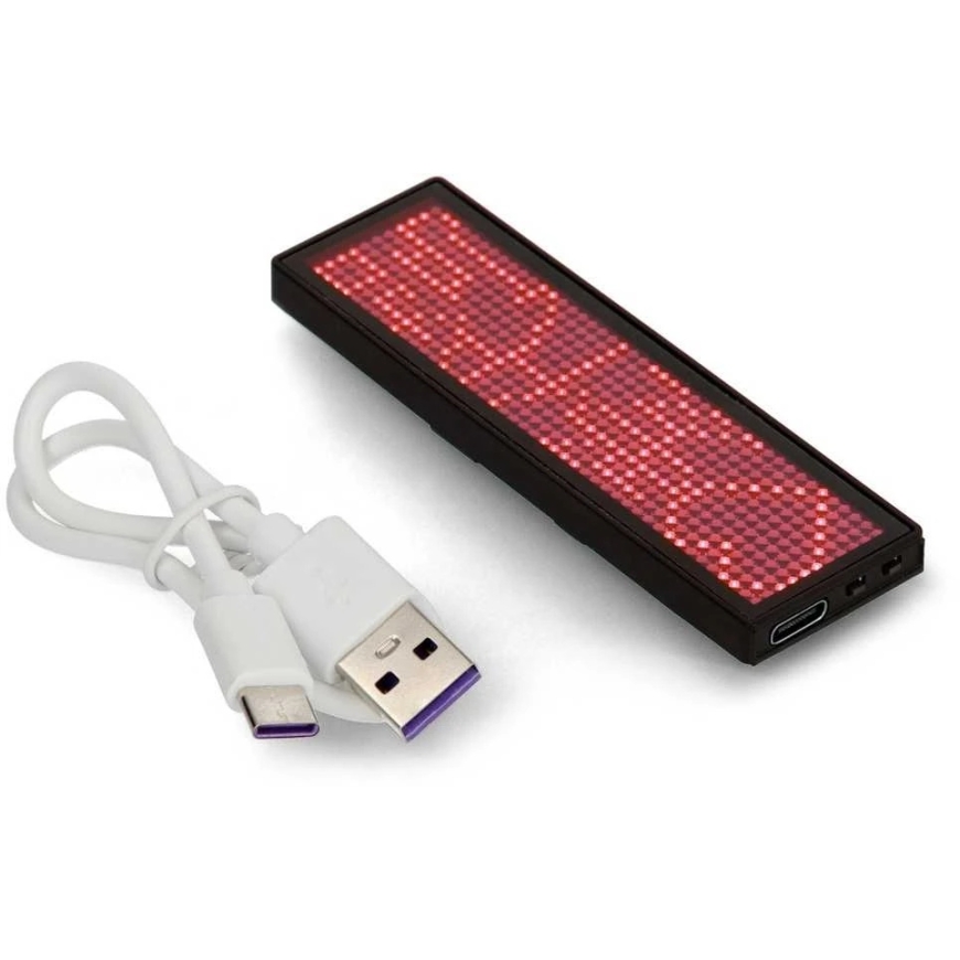 OEM Programmējama LED vārda kartīte 93x30mm - USB teksta ekrāns - Sarkans – 2