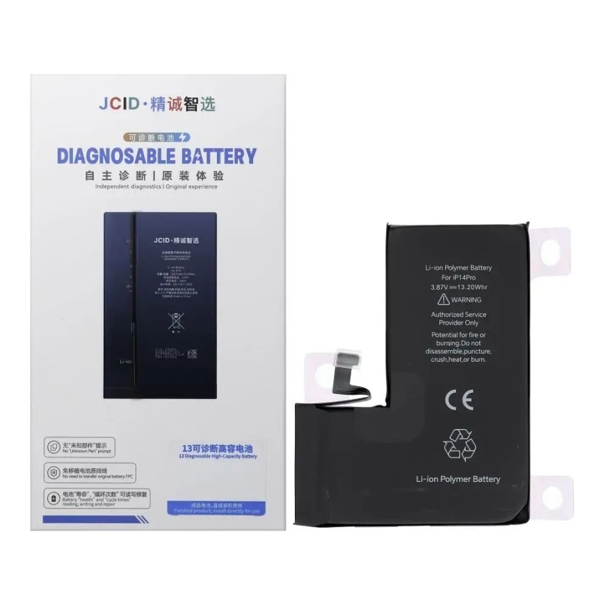 JCID diagnoositav aku iPhone 14 Pro Max 4790 mAh (suure mahutavusega)