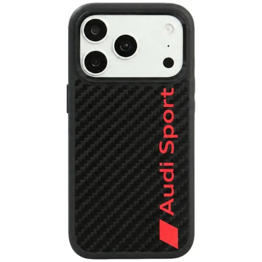 Audi R8 anglies pluošto MagSafe dėklas iPhone 18 Pro / 17 Pro juodas