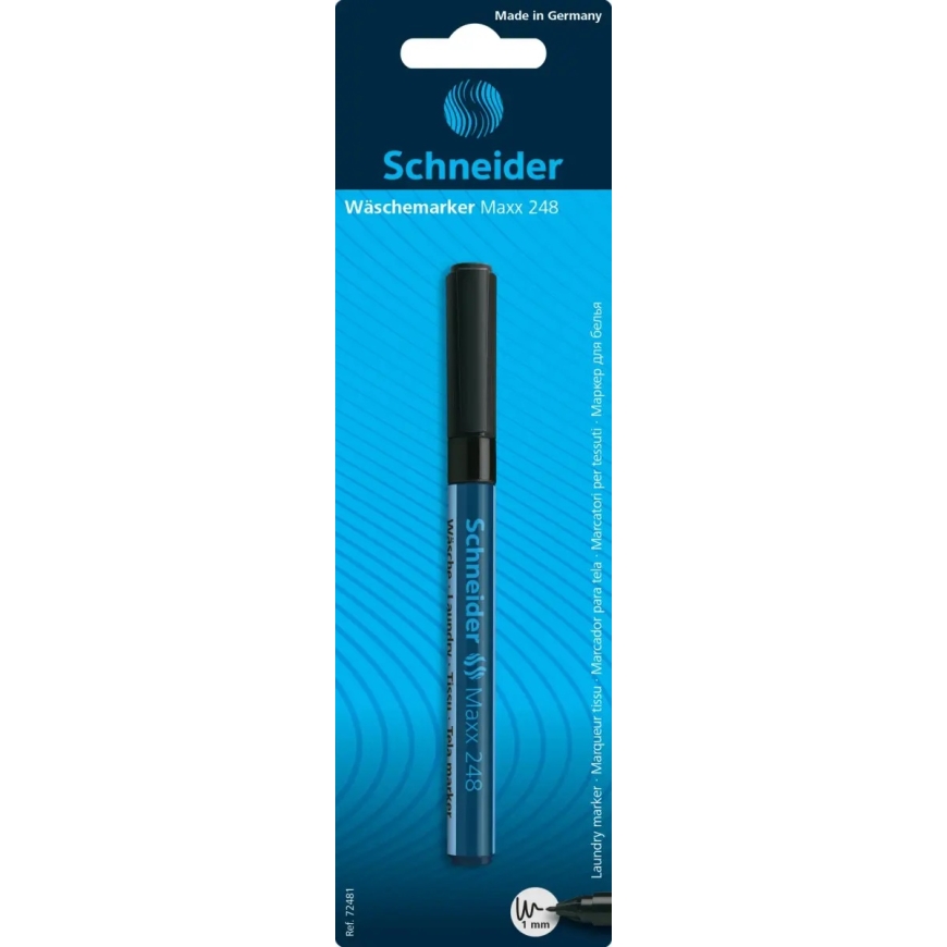 Permanent marker SCHNEIDER for textile Maxx 248, 1 mm, black ink – 5