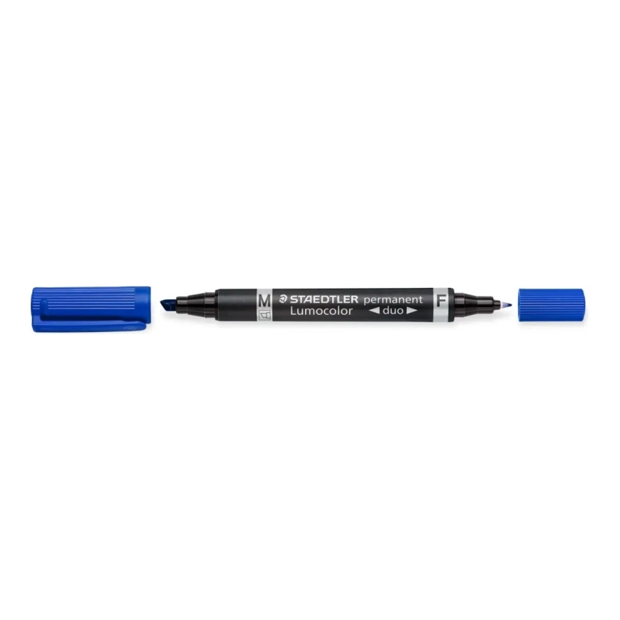 Pysyvä tusse STAEDTLER LUMOCOLOR DUO, kaksipuolinen, sininen – 2