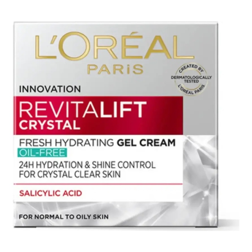 L'Oreal Paris, Revitalift Crystal, kosteuttava, geelimäinen voide, kasvoille ja kaulalle, 50 ml