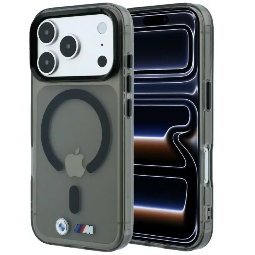 BMW M IML spīdīgas metāliskas logotips un MagSafe maciņš iPhone 18 Pro Max / 17 Pro Max - Melns