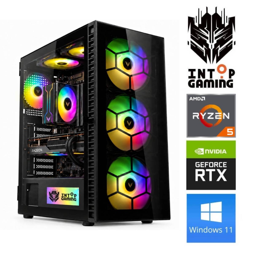 INTOP Ryzen 5 7500F 16GB DDR5 500SSD M.2 NVME RTX5050 8GB WIN11