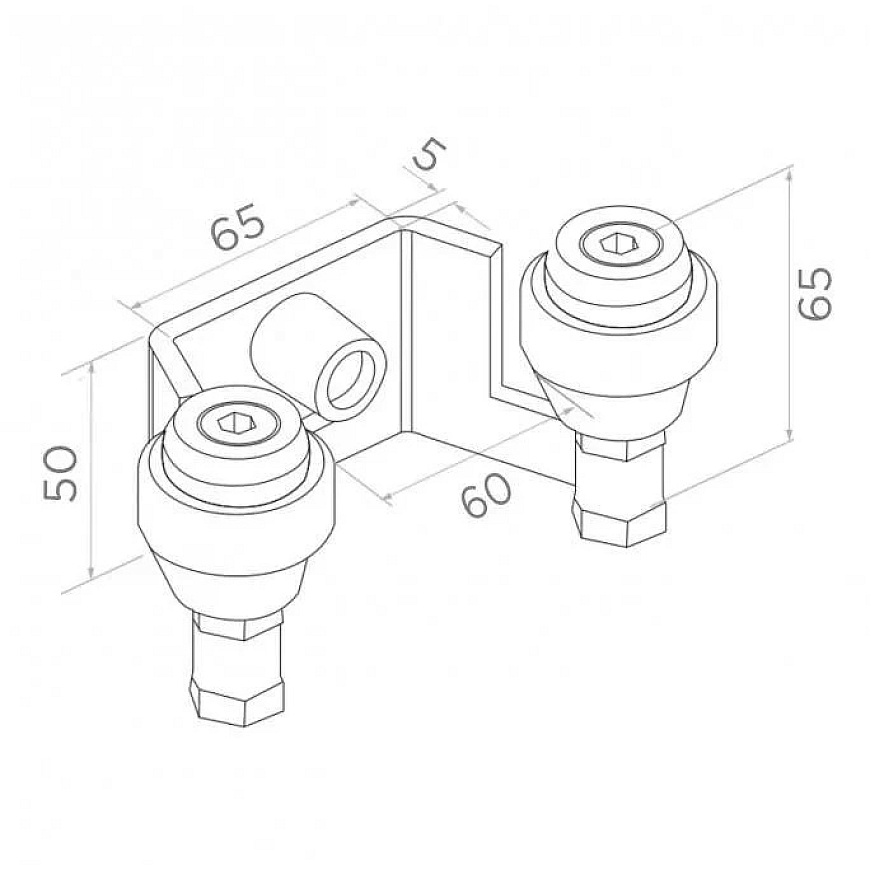 Holder PSG 60.023.9005 60 mm for sliding gates (2 rollers) black RAL9005 – 2