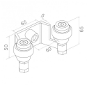 Kinnitus PSG 60.023.9005 60 mm liugväravatele (2 rullikut) must RAL9005 Kinnitus PSG 60.023.9005 60 mm liugväravatele (2 rullikut) must RAL9005