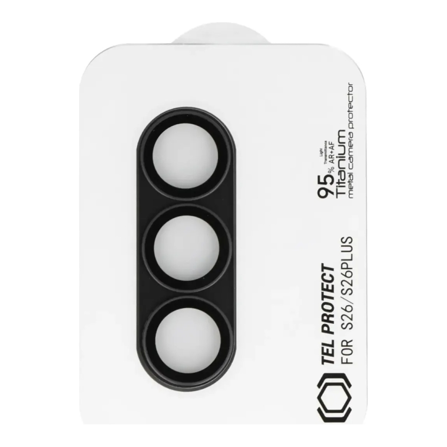 Tel Protect 95% AR+AF Full Metal camera lens protector for Samsung Galaxy S26 (S942) | Galaxy S26+ (S947) black – 2