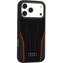Audi R8 natural leather MagSafe case iPhone 18 Pro Max / 17 Pro Max - black and red Audi R8 natural leather MagSafe case iPhone 18 Pro Max / 17 Pro Max - black and red