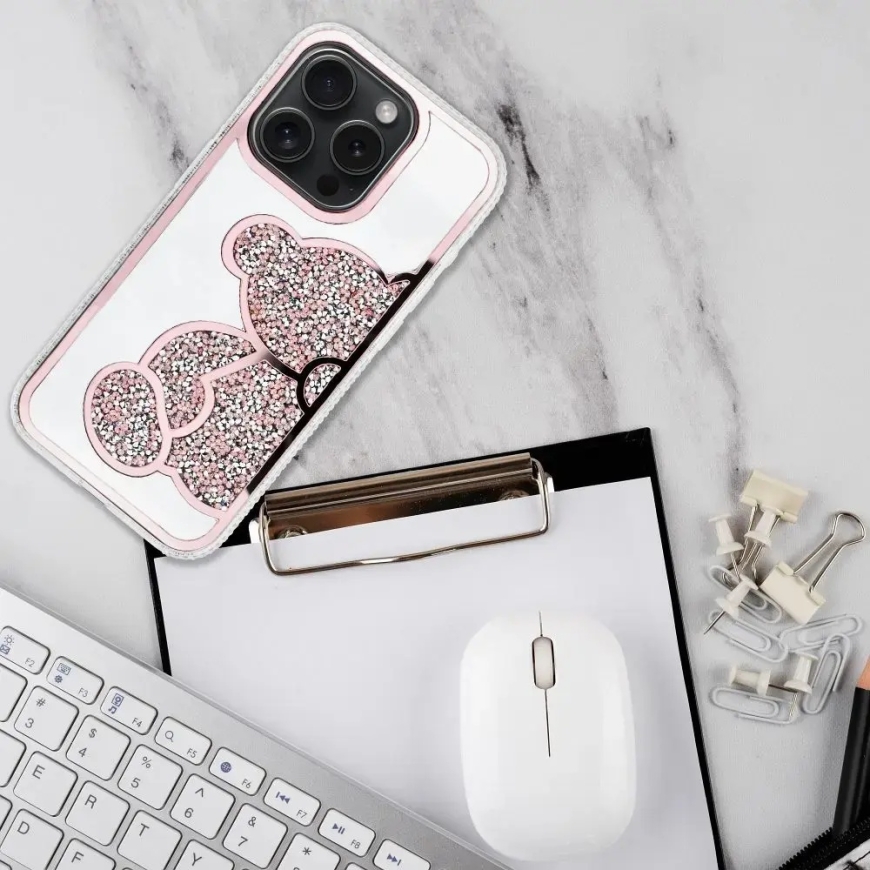 чехол для телефона iPhone 17 Pro | iPhone 18 Pro розовый (плюшевый мишка) – 5