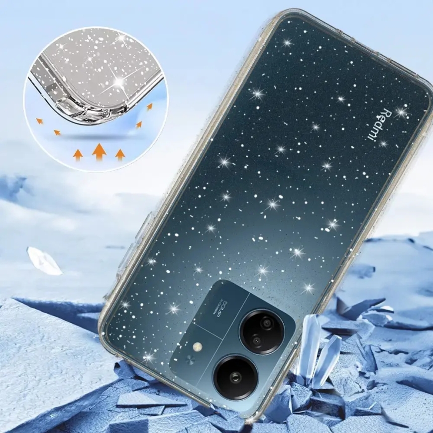 Kristalline sädelev kate Xiaomi Redmi 14C hõbedane – 3