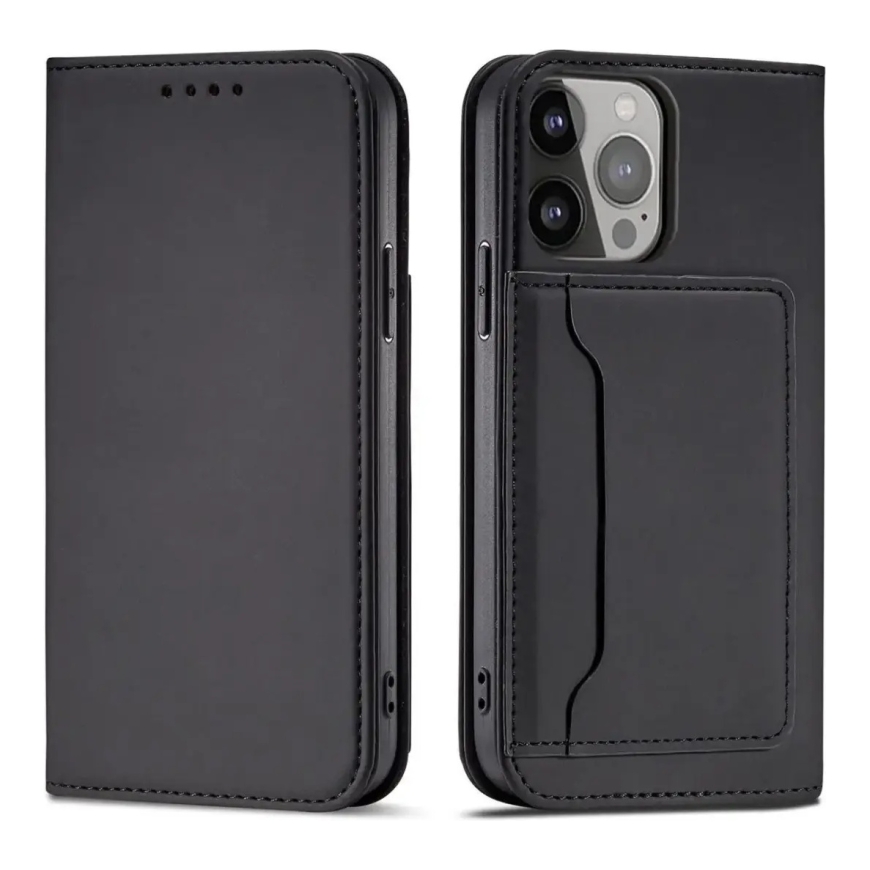 Magnet Card Case knyginio tipo telefono dėklas su stovu iPhone 14 juodas – 2