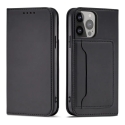 Magnet Card Case book type phone case with stand for iPhone 14 black