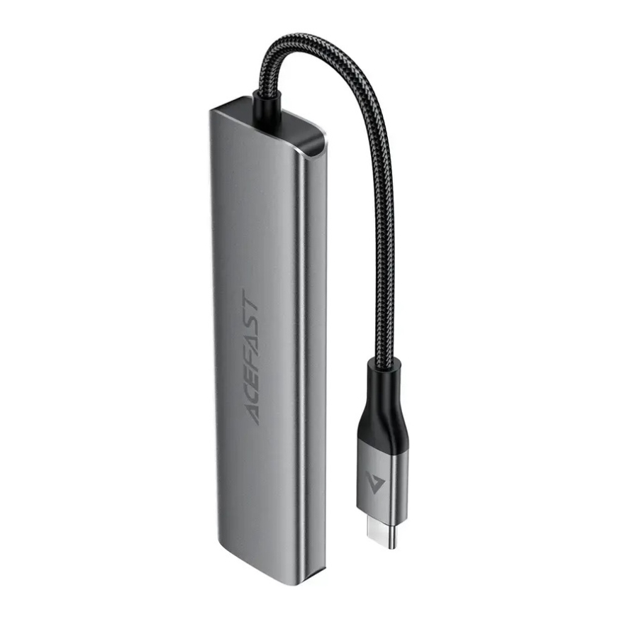 Acefast J18 6-in-1 док-станция USB-C на USB 3.0 | USB-C | HDMI | SD | microSD | 90W | серая – 2