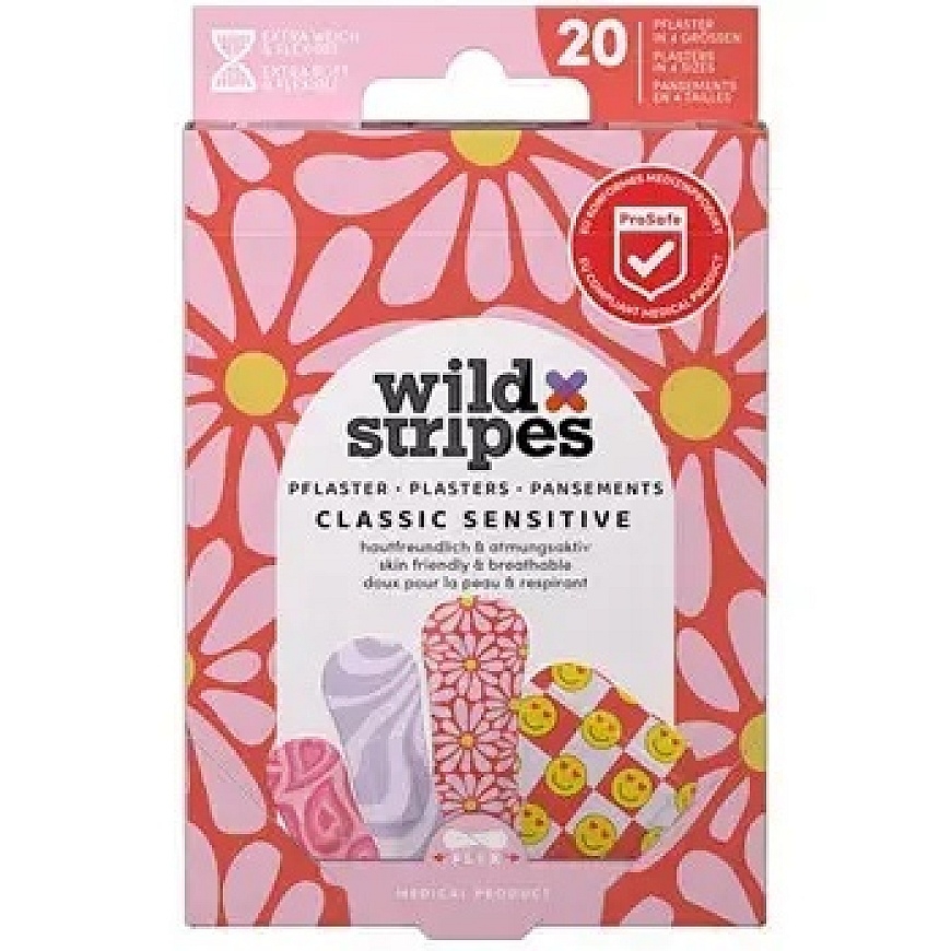Wild Stripes Classic Sensitive Pastel Fun Plasters - Náplasti ( 20 ks )