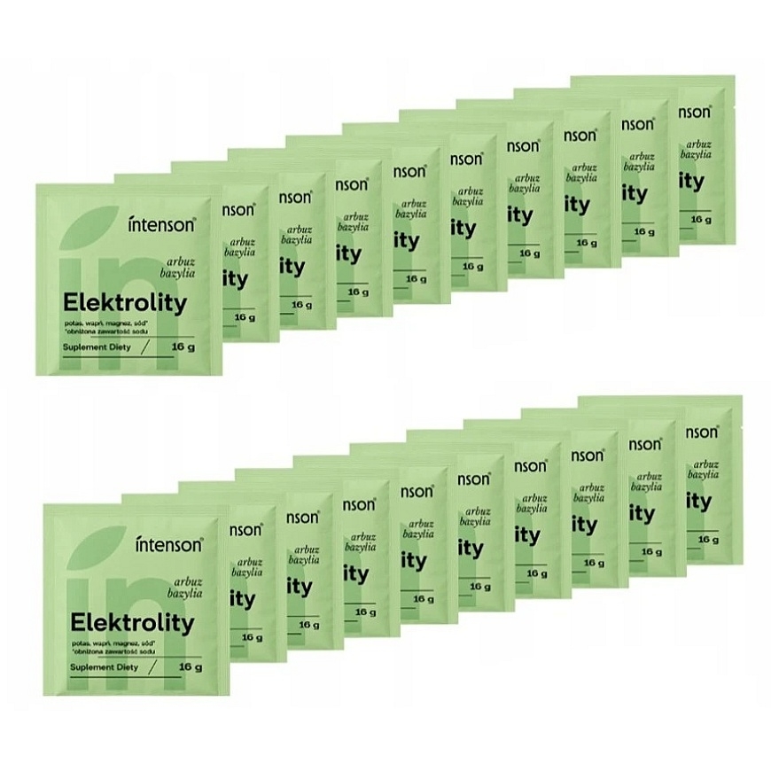 Intenson Electrolytes with Reduced Sodium Content Dietary Supplement Watermelon-Basil 20x16g