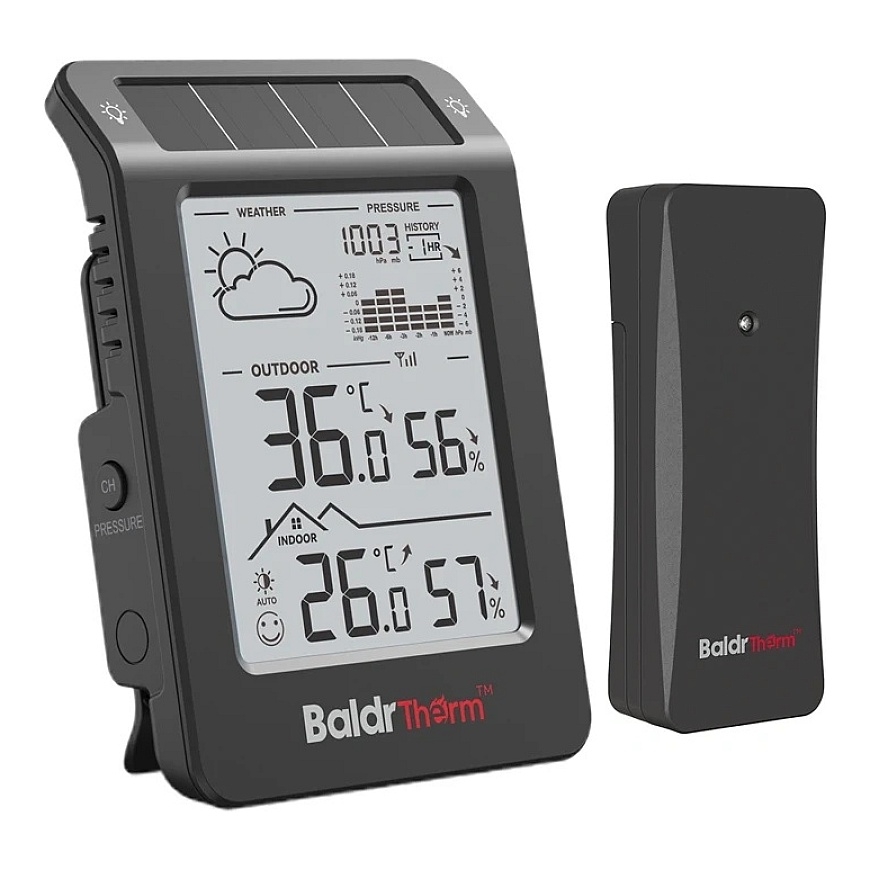 BALDRTHERM B0596WT2H2P-V1 Солнечная метеостанция (Черный)