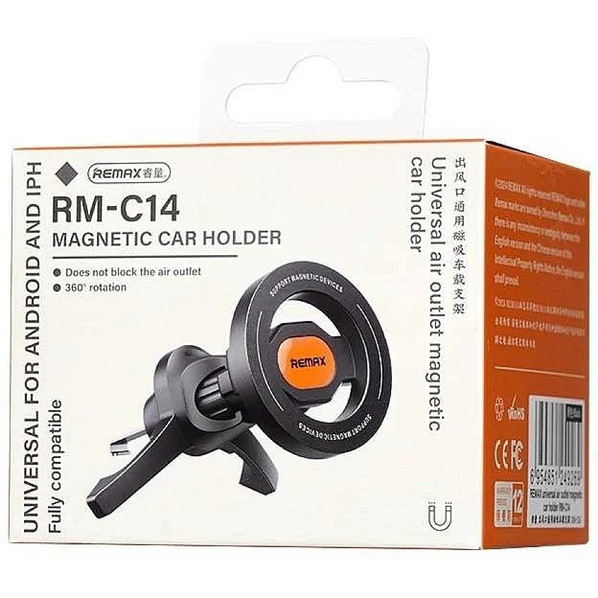 Remax RM-C14 MagSafe automobiļu telefona turētājs (gaisa vents) melns – 2