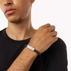 Armani brūna ādas rokassprādze EGS3251040