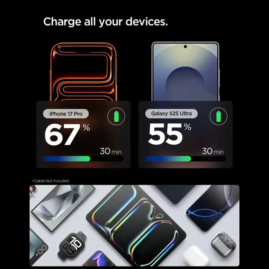 Spigen EE301EU-GAN tīkla lādētājs | 30W | GaN | USB-C | pelēks – 3