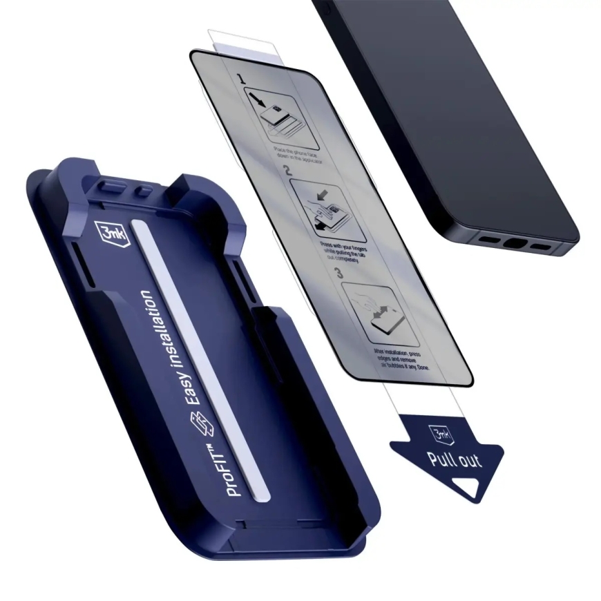 Защитное стекло 3mk HardGlass Max Privacy для Galaxy S26+ (эффект приватности) с аппликатором – 3