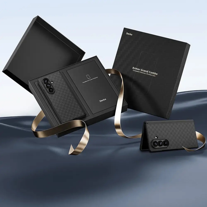 Benks Armor Grid Pro Grand Combo -puhelinsuojus MagSafe-tuen kanssa Samsung Galaxy Z Fold 8 Ultra (F976) musta – 5