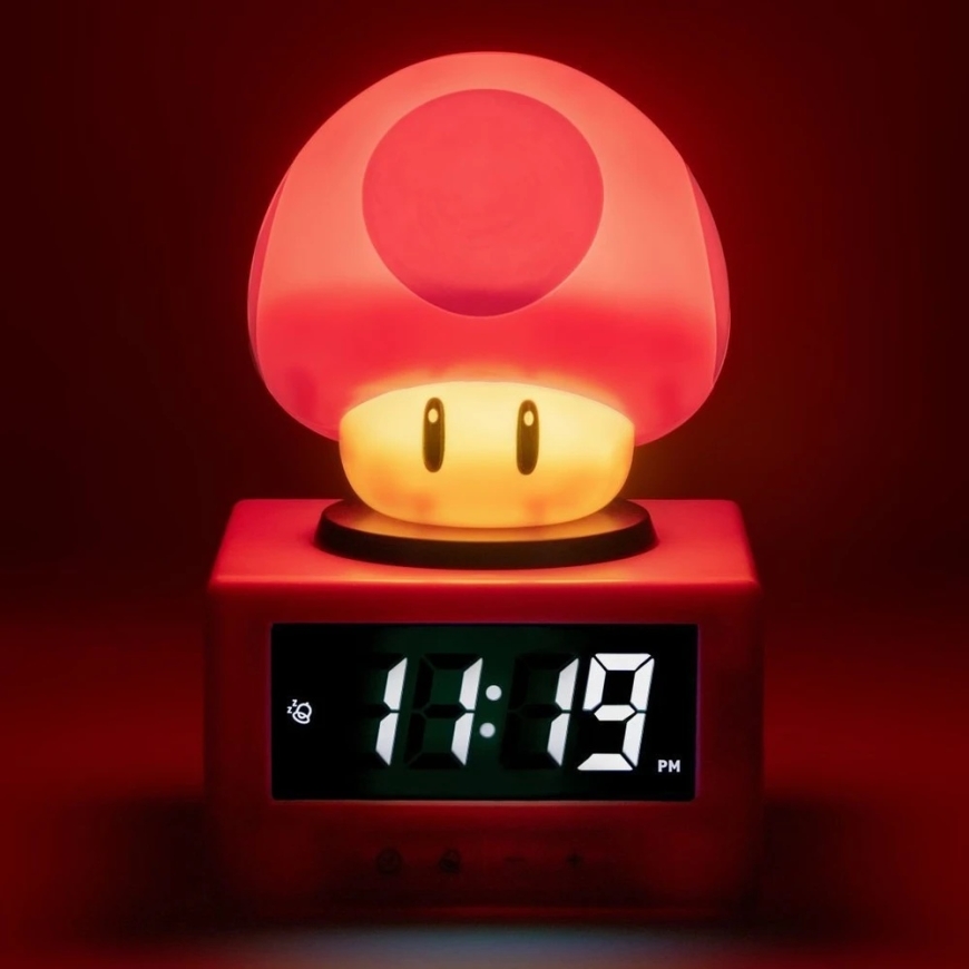 Paladone Super Mario Super Mushroom digital alarm clock with night light – 2