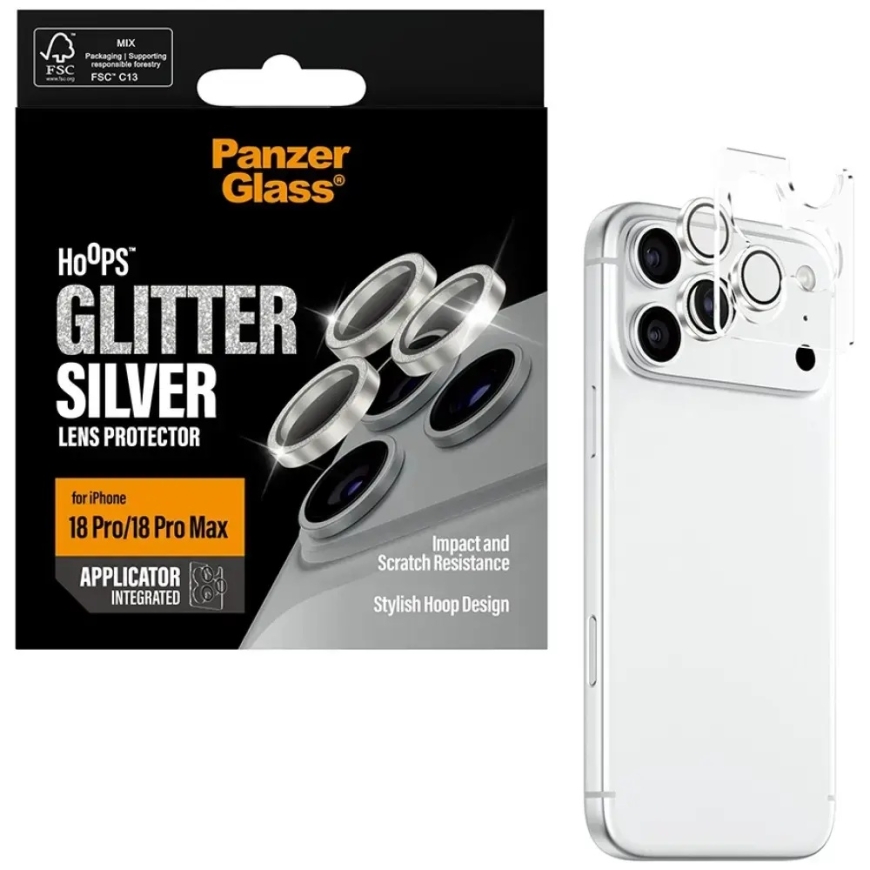 PanzerGlass Hoops Glitter kameran linssinsuojus iPhone 18 Pro:lle | iPhone 18 Pro Max hopea – 4