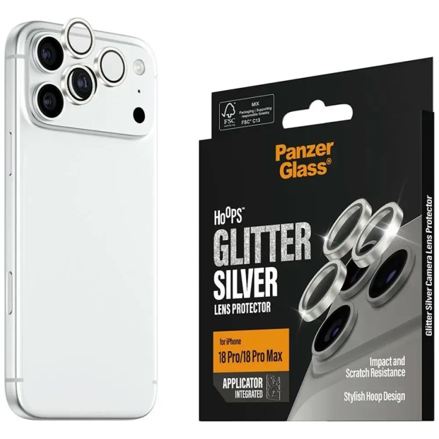 PanzerGlass Hoops Glitter kameran linssinsuojus iPhone 18 Pro:lle | iPhone 18 Pro Max hopea – 5