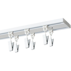 Decastyl Hanging Rail System with Sliders and Hooks 400 cm Aluminum White Double KOWALSKI