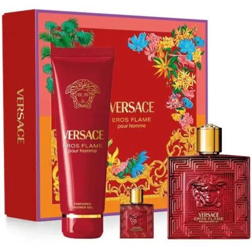 Versace Eros Flame rinkinys vyrams (EDP, 100 ml + EDP, 5 ml + dušo želė,150 ml) – 3