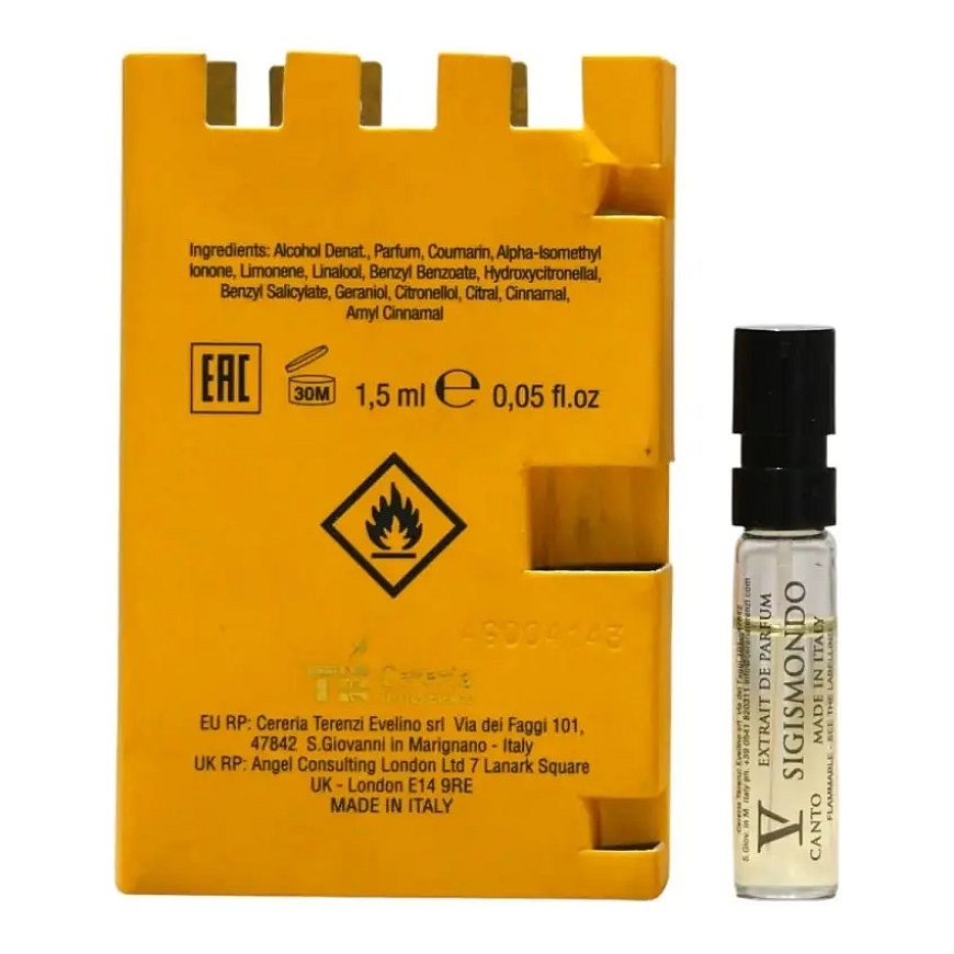 V Canto, Sigismondo, Parfumo Ekstraktas, Unisex, 1.5 ml *Ampulė