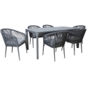 Outdoor furniture set Home4You Garden furniture set CARVES table and 6 chairs