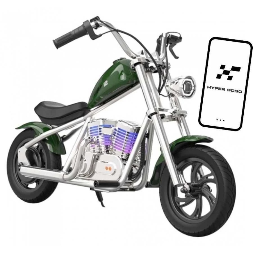Hyper Gogo Cruiser 12 Plus Электрический мотоцикл с приложением - зеленый – 5