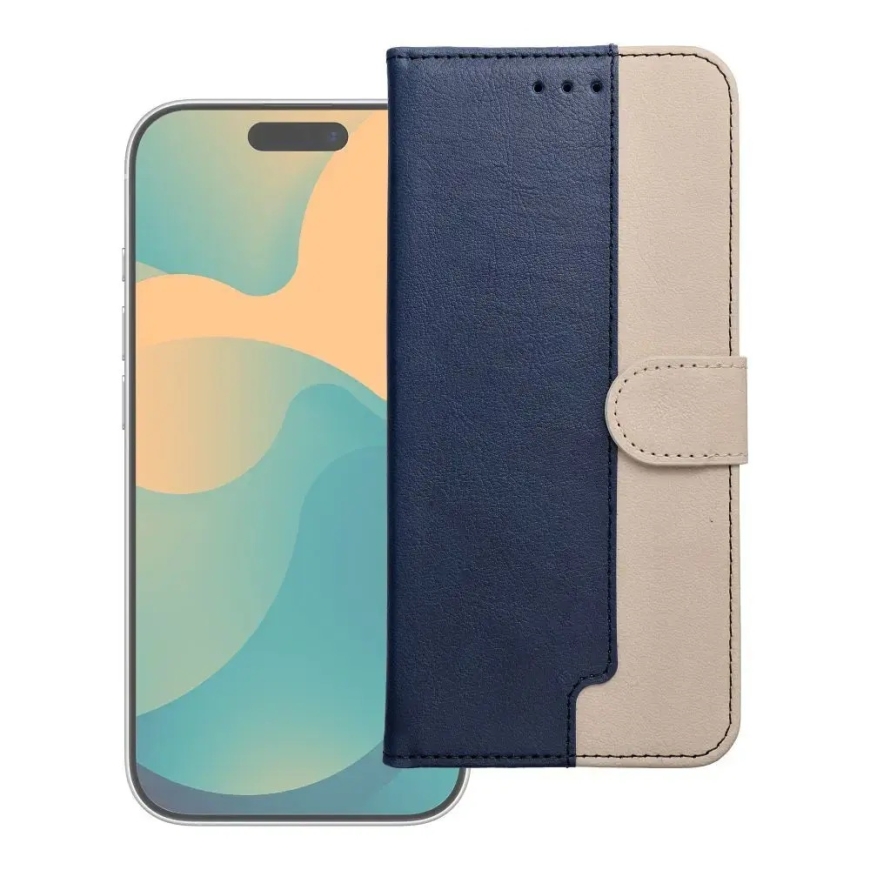 Split Book grāmatveida maciņš telefonam Samsung Galaxy A27 5G (A276) tumši zils bēšs