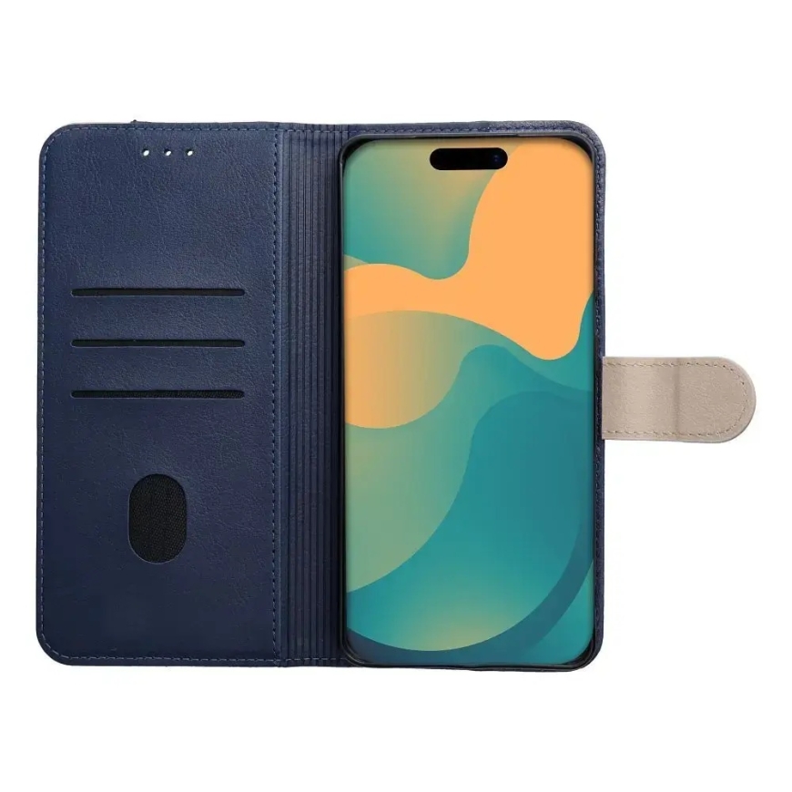 Split Book knyginio tipo telefono dėklas Samsung Galaxy A27 5G (A276) tamsiai mėlynas smėlio spalvos – 5