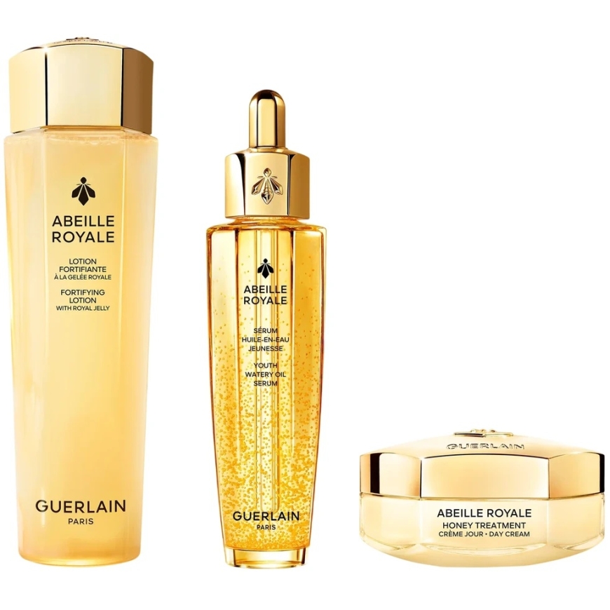 Guerlain rinkinys: Abeille Royale, Honey, prieš senėjimą, dieninis kremas veidui, 50 ml + Abeille Royale Youth Watery Oil, atkur