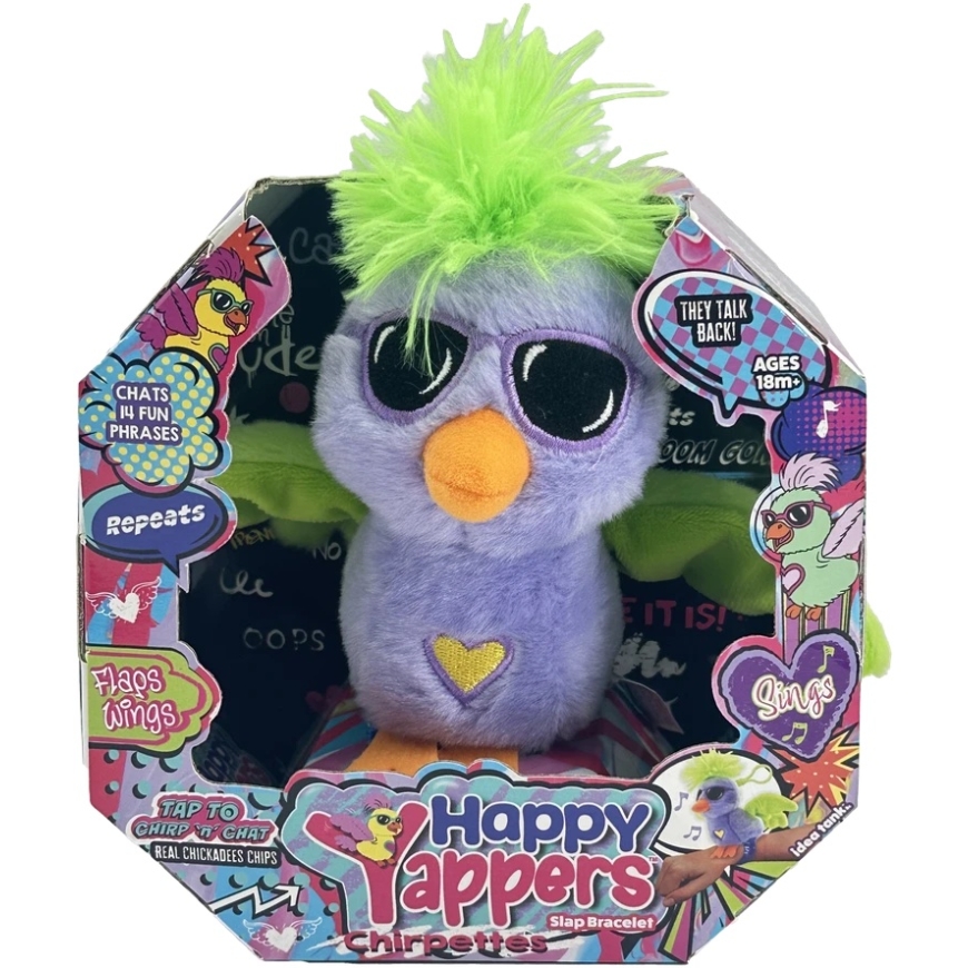 HAPPY YAPPERS interactive plush bird Tilly Tweet, 9391