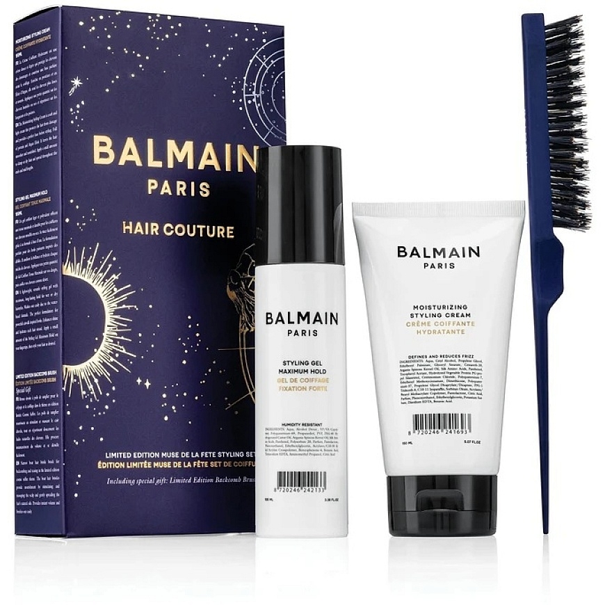Balmain rinkinys Balmain Professionnel: Balmain Professionnel, pantenolis, plaukų formavimo gelis, formavimui, stiprus fiksavima